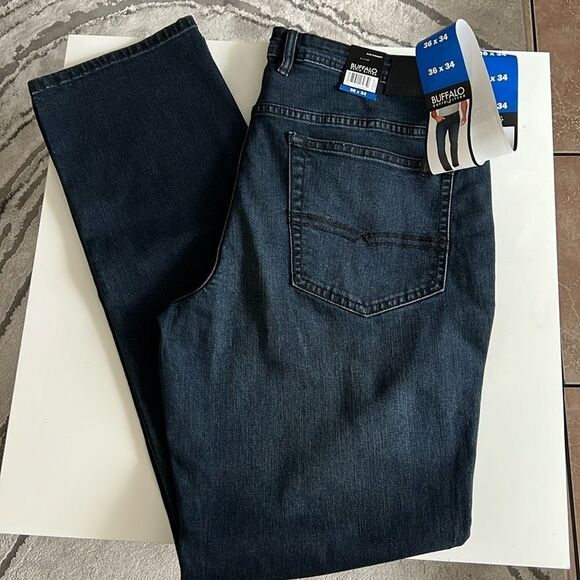Buffalo David Button Slim Straight Stretch Denim - Picture 5 of 8
